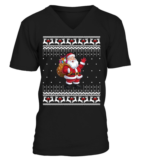 Funny Santa Gifts Christmas Ugly V-Neck T-shirt