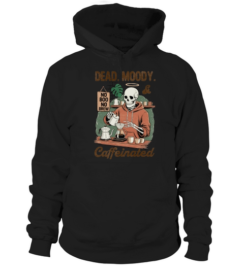 Dead Moody and Caffinited Vintage Halloween Hoodie Unisex