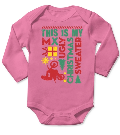 Motocross My Ugly Christmas Hoo Long Sleeve Baby One-Piece