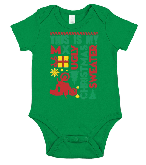 Motocross My Ugly Christmas Hoo Short Sleeve Baby One-Piece