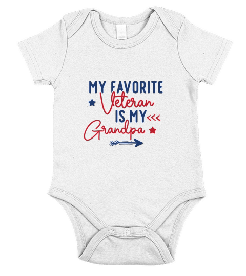 My Favorite Veteran Is My Grandpa Short Sleeve Baby One-Piece