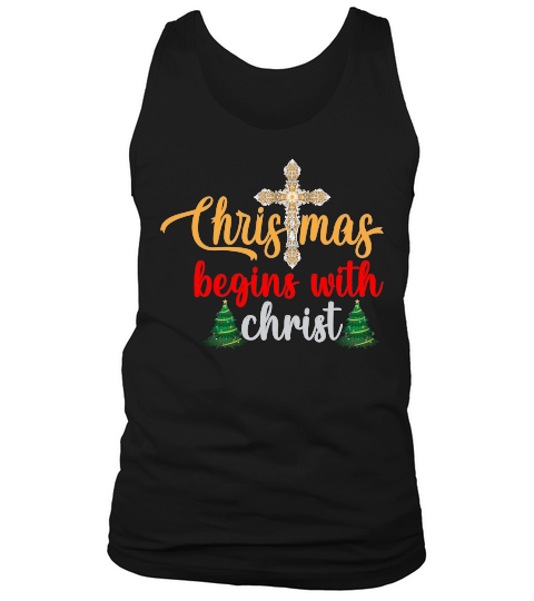 CHRISTMAS BEGINS WITH CHRIST Tank Top Unisex
