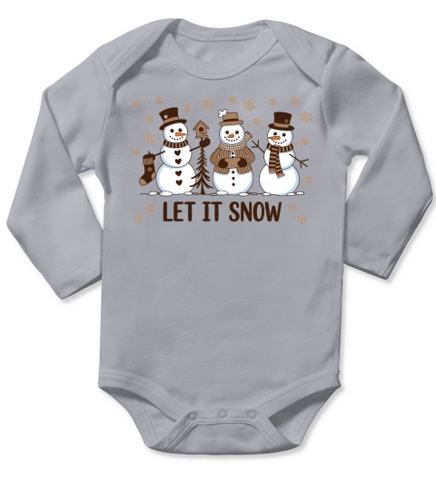 Snowman Christmas Holiday Long Sleeve Baby One-Piece