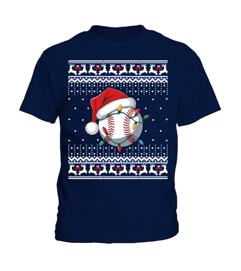 Ugly Christmas Holiday Baseball Kids T-Shirt