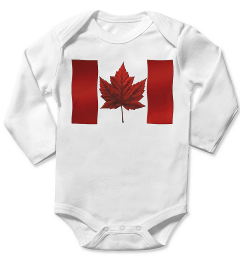 Canada flag souvenirs Canada gifts Hoodie Long Sleeve Baby One-Piece