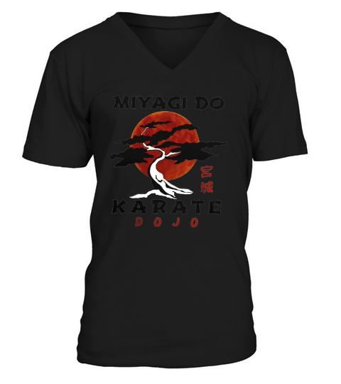 Miyagi do karate dojo sunset shirt V-Neck T-shirt