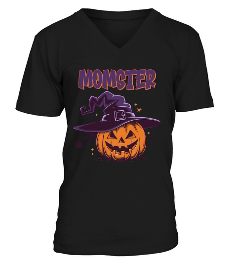 Momster Halloween Funny Mom Witch V-Neck T-shirt