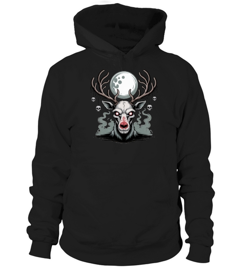 Haunted Reindeer Christmas Holiday Hoodie Unisex