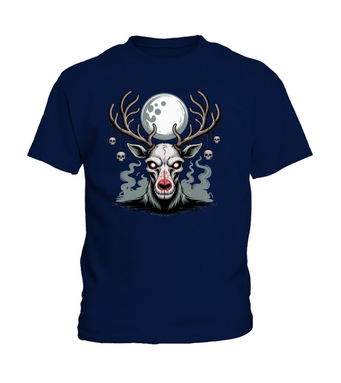Haunted Reindeer Christmas Holiday Kids T-Shirt