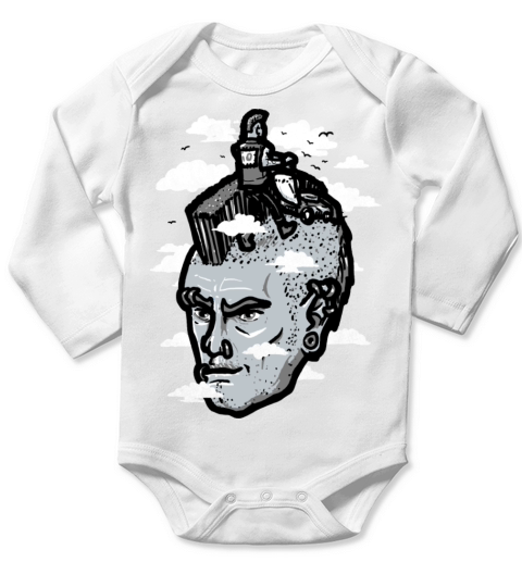 mowing the mowhawk Long Sleeve Baby One-Piece