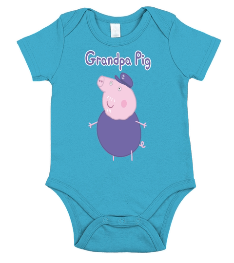 peppa pig grandpa pig Short Sleeve Baby One-Piece