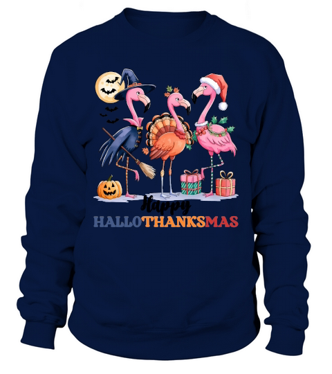 Happy Hallothanksmas Flamingo Sweatshirt Unisex