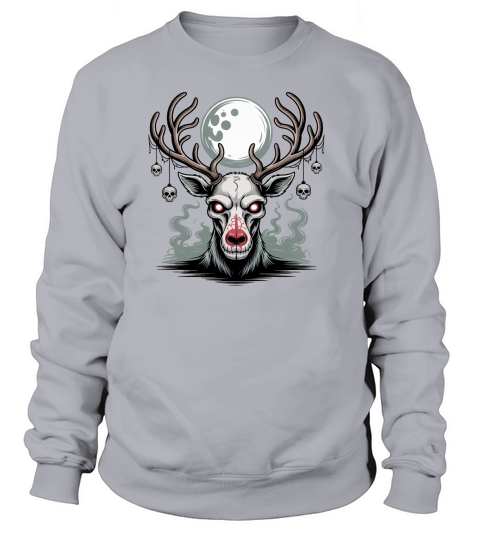 Haunted Reindeer Christmas Holiday Sweatshirt Unisex