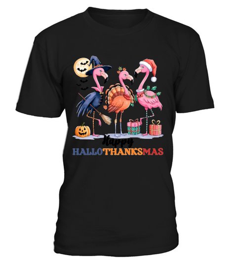 Happy Hallothanksmas Flamingo T-Shirt Unisex