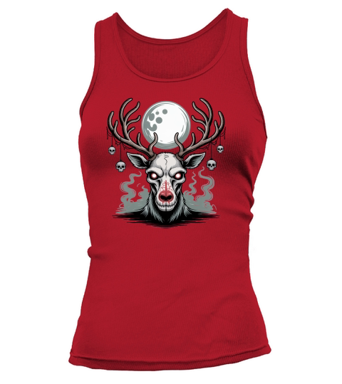 Haunted Reindeer Christmas Holiday Tank top Woman