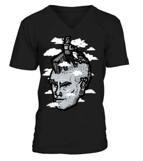 mowing the mowhawk V-Neck T-shirt