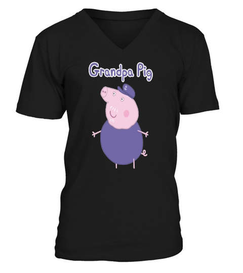 peppa pig grandpa pig V-Neck T-shirt