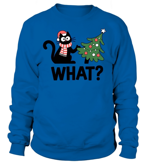 Funny Black Cat Christmas Tree Sweatshirt Unisex