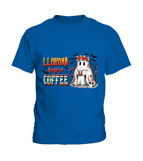 Llorona Coffee Ghost Halloween Kids T-Shirt