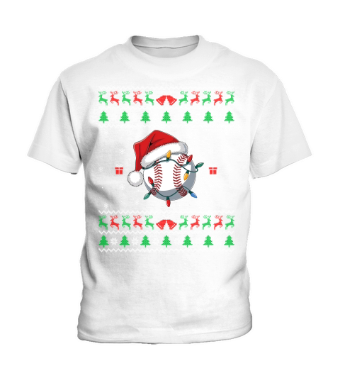 Ugly Christmas Holiday Baseball Kids T-Shirt