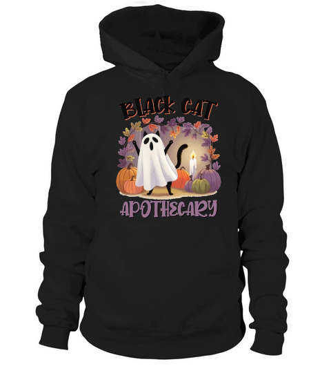 Sublimation Black Cat Apothecary Hoodie Unisex