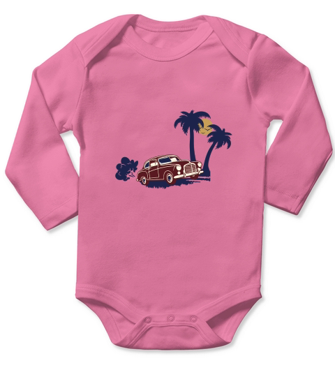 Retro Vintage Car Long Sleeve Baby One-Piece Retro Vintage Car Long Sleeve Baby One-Piece