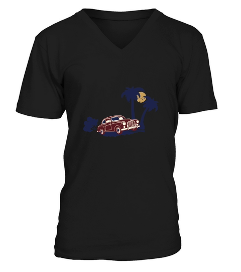 Retro Vintage Car V-Neck T-shirt