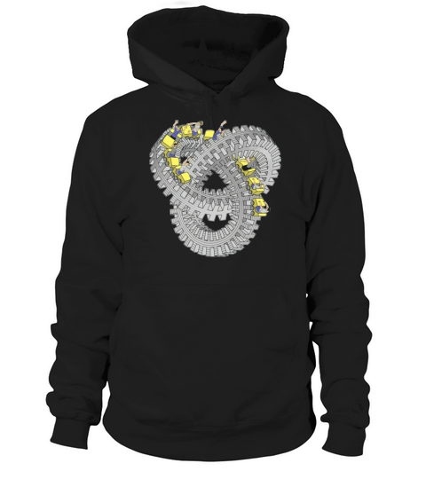 ROLLER KNOT PEOPLE ESCHER KNOT ILLUSION OPTICAL ROLLER SKATER COASTER FUN FAIR Hoodie Unisex