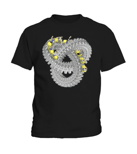 ROLLER KNOT PEOPLE ESCHER KNOT ILLUSION OPTICAL ROLLER SKATER COASTER FUN FAIR Kids T-Shirt