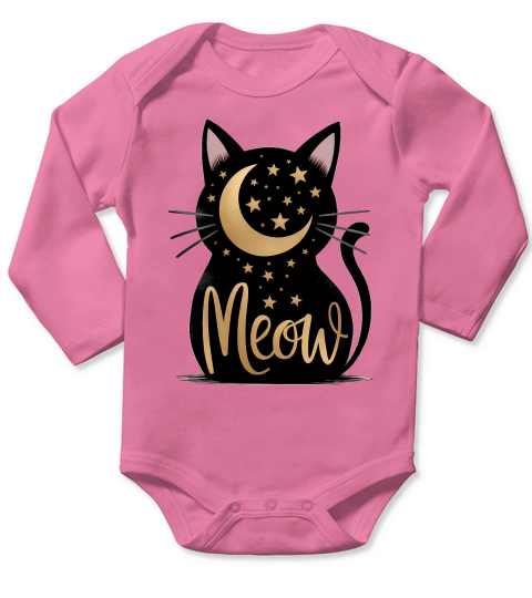Meow Cat Mom Sublimation Halloween Long Sleeve Baby One-Piece
