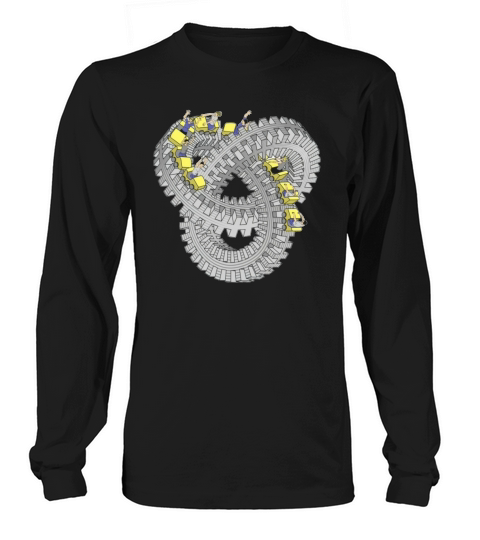 ROLLER KNOT PEOPLE ESCHER KNOT ILLUSION OPTICAL ROLLER SKATER COASTER FUN FAIR Long sleeved Unisex