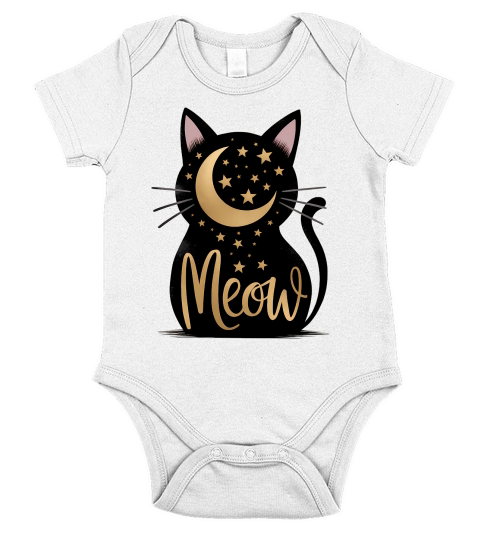 Meow Cat Mom Sublimation Halloween Short Sleeve Baby One-Piece