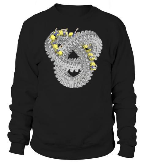ROLLER KNOT PEOPLE ESCHER KNOT ILLUSION OPTICAL ROLLER SKATER COASTER FUN FAIR Sweatshirt Unisex