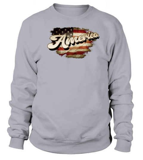 Vintage USA Flag 4th of July Sublimation Sweatshirt Unisex