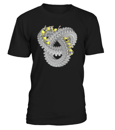 ROLLER KNOT PEOPLE ESCHER KNOT ILLUSION OPTICAL ROLLER SKATER COASTER FUN FAIR T-Shirt Unisex