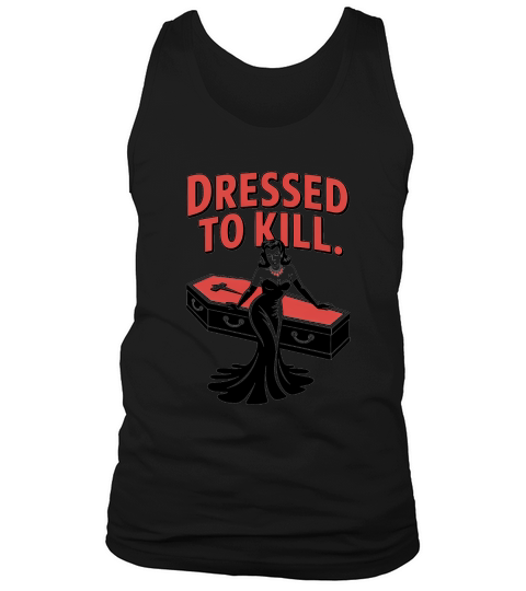 Dressed to Kill, Pinup Witch  Retro Halloween Tank Top Unisex