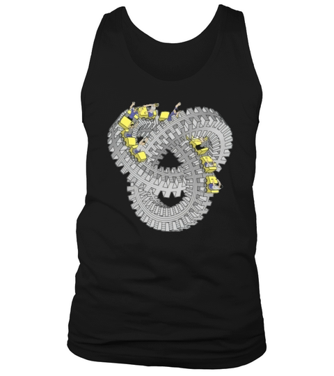 ROLLER KNOT PEOPLE ESCHER KNOT ILLUSION OPTICAL ROLLER SKATER COASTER FUN FAIR Tank Top Unisex