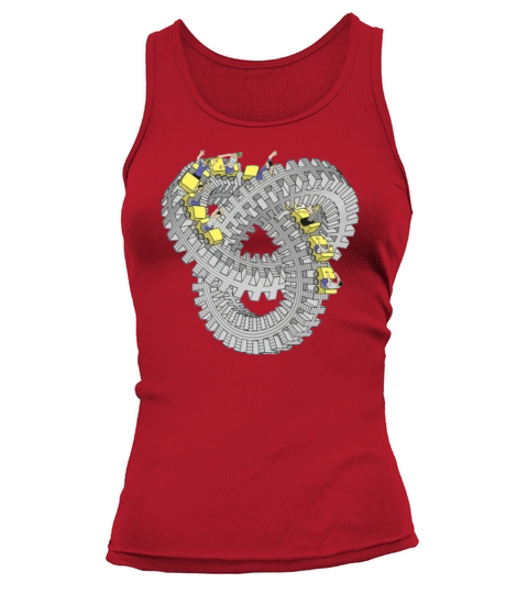 ROLLER KNOT PEOPLE ESCHER KNOT ILLUSION OPTICAL ROLLER SKATER COASTER FUN FAIR Tank top Woman