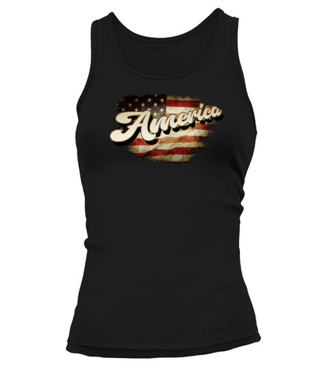 Vintage USA Flag 4th of July Sublimation Tank top Woman