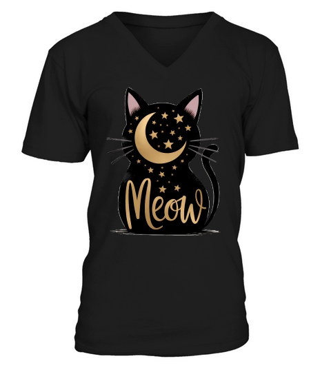 Meow Cat Mom Sublimation Halloween V-Neck T-shirt