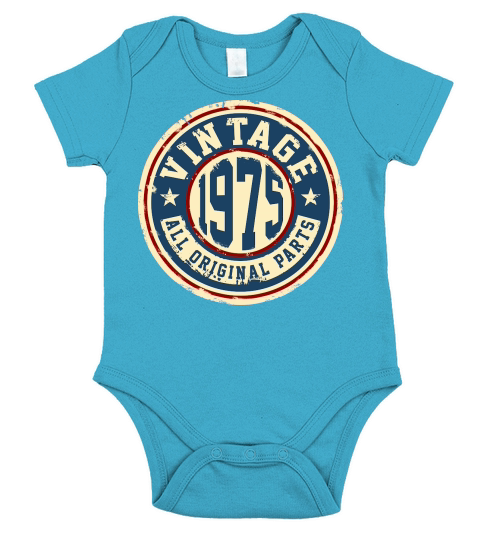 Vintage 1975 All Original Parts Short Sleeve Baby One-Piece