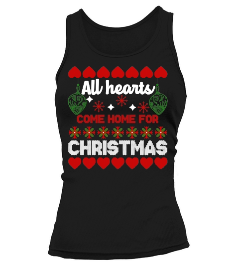 ALL HEARTS COME HOME FOR CHRISTMAS   Christmas Day Design Tank top Woman