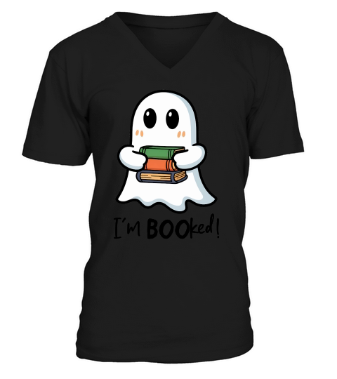 I’m Booked Halloween Boo Sublimation V-Neck T-shirt