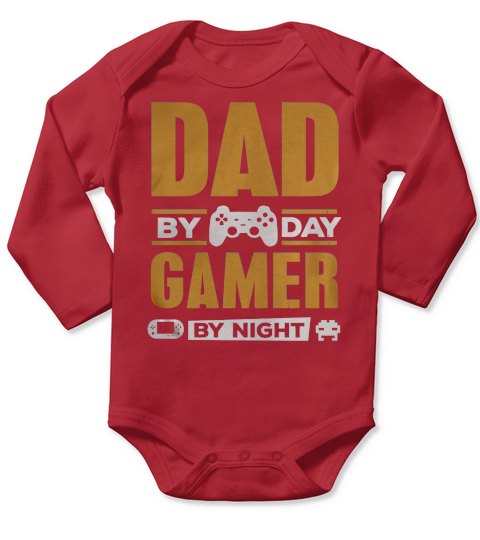 Dad By Day Gamer Long Sleeve Baby One-Piece