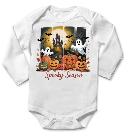 SPOOKY SEASON HALLOWEEN Long Sleeve Baby One-Piece