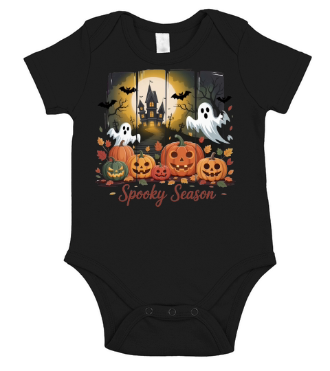 SPOOKY SEASON HALLOWEEN Short Sleeve Baby One-Piece