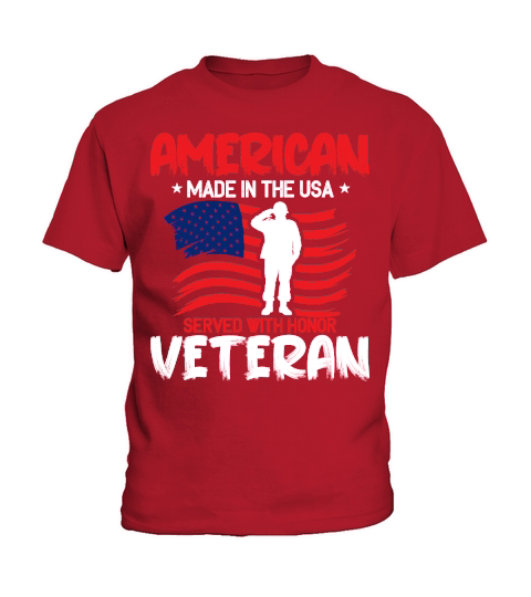 American made in the usa served with honor veteran Kids T-Shirt