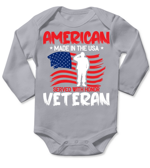 American made in the usa served with honor veteran Long Sleeve Baby One-Piece