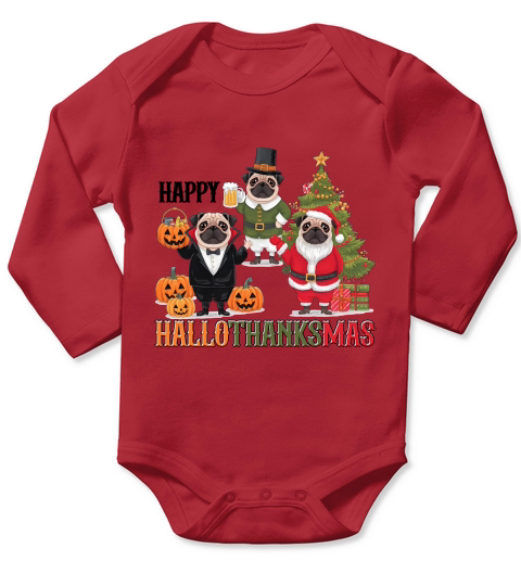 Festive Celebrate Hallothanksmas Long Sleeve Baby One-Piece