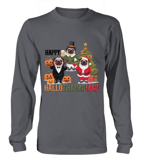 Festive Celebrate Hallothanksmas Long sleeved Unisex